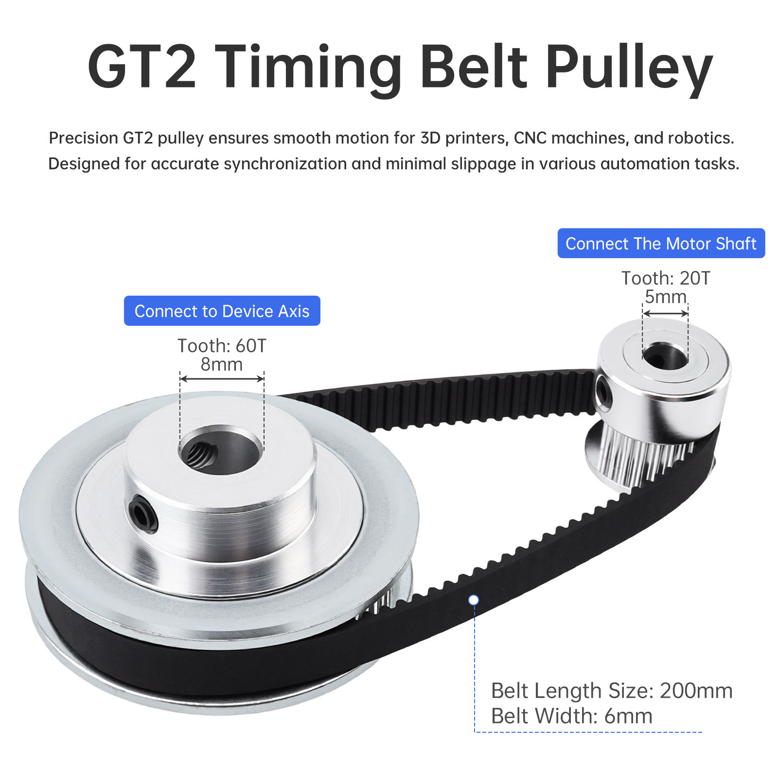 Gt2 Pulley - محرك كهربائي تيار مستمر 12-24 فولت